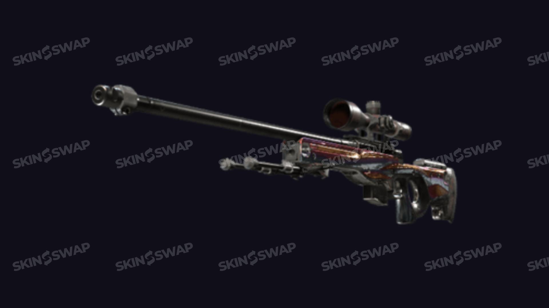 AWP Chrome Cannon metallic silver red accent skin