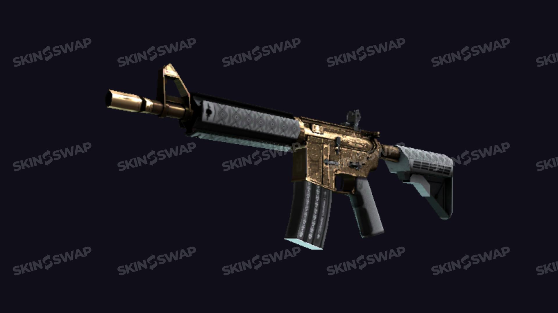 M4A4 Royal Paladin medieval armor silver gold trim