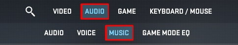 Audio and music settings